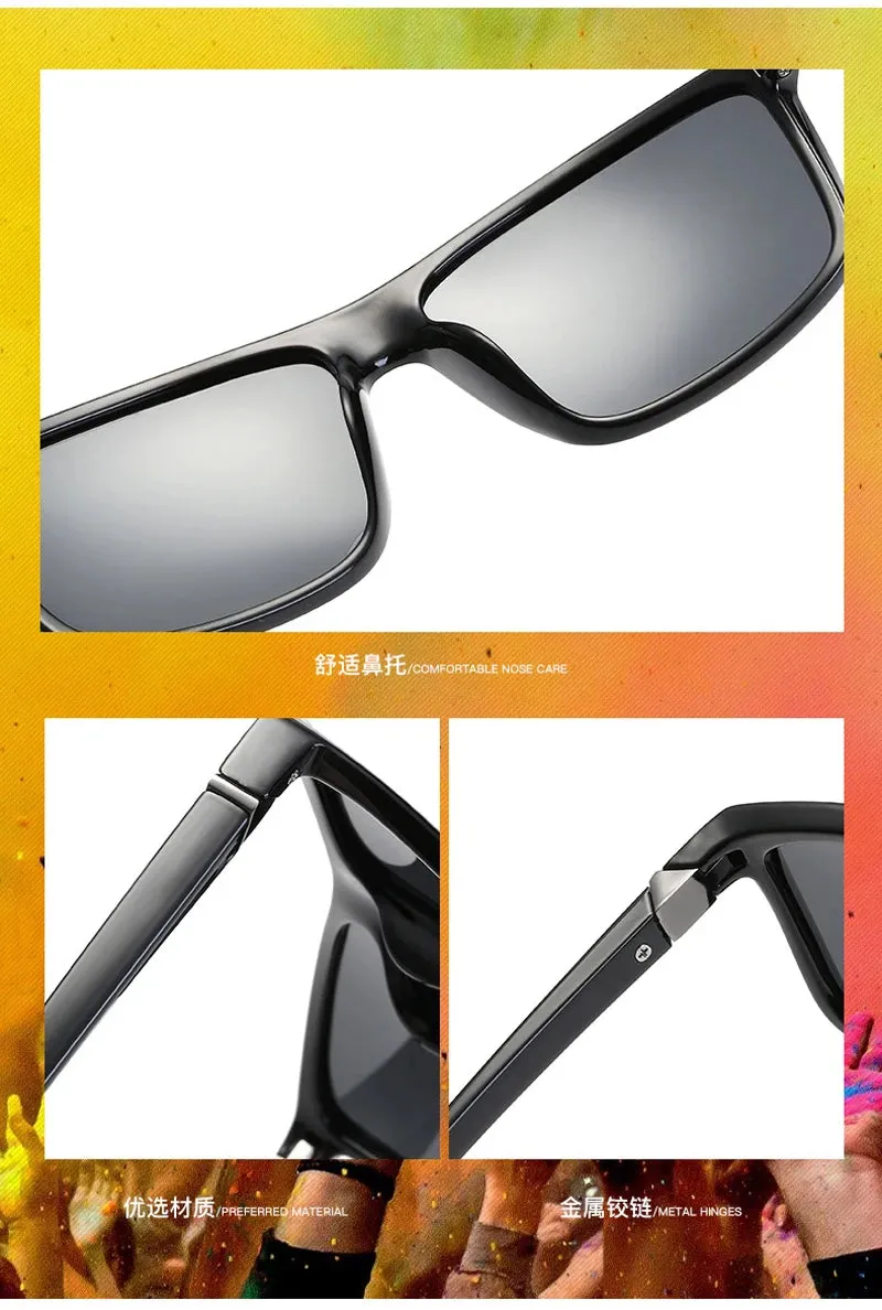 10370 b03-07 Gafas de sol polarizadas Vintage cuadradas de lujo