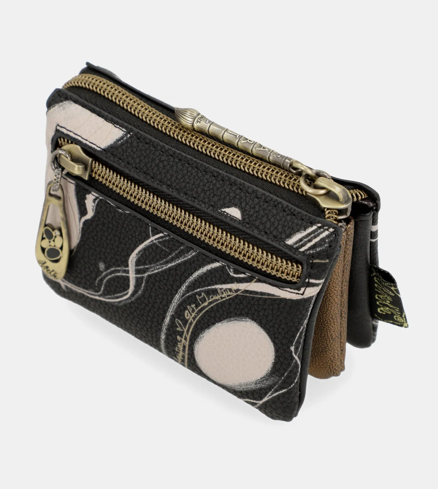 3 compartment purse black Nature Shodō