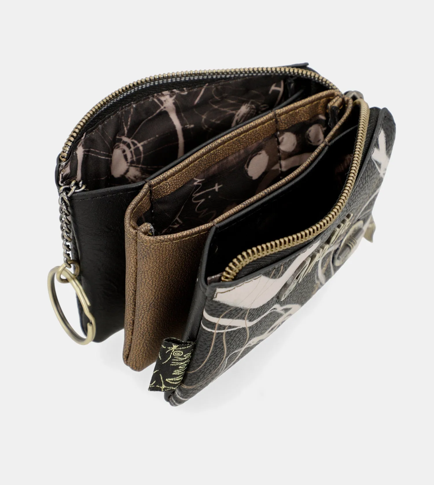 3 compartment purse black Nature Shodō