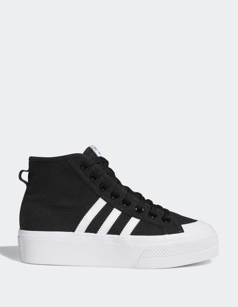 adidas Nizza Platform Mid Negras y Blancas Mujer
