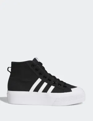 adidas Nizza Platform Mid Negras y Blancas Mujer