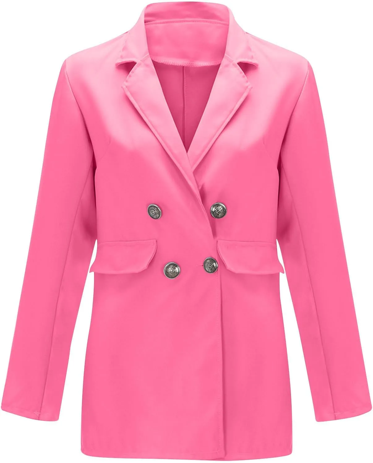 Blazers for Women Plus Size Lightweight Double Breasted Long Sleeve Suits Jackets Business Casual Work Blazer Pockets
