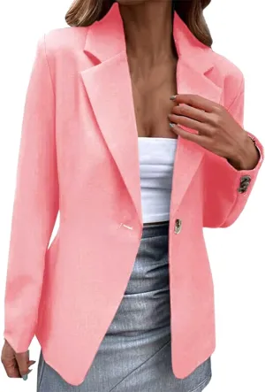 Blazers for Women Suit Jackets 3/4 Sleeve Jacket Formal Solid Coat Women's 2024 Fall Business Blazers Business