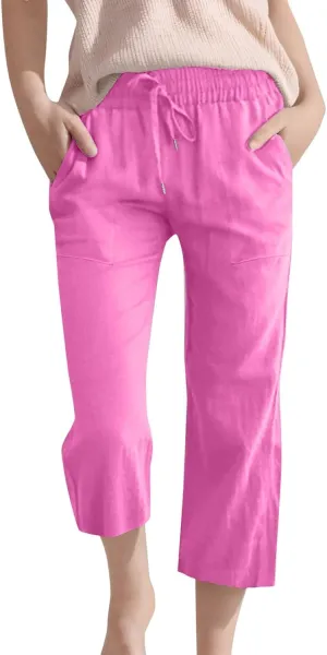 Boys 3/4 Straight Wide Leg Pants Solid Color High Elastic Waist Trousers with Pockts Y2k Streetwear