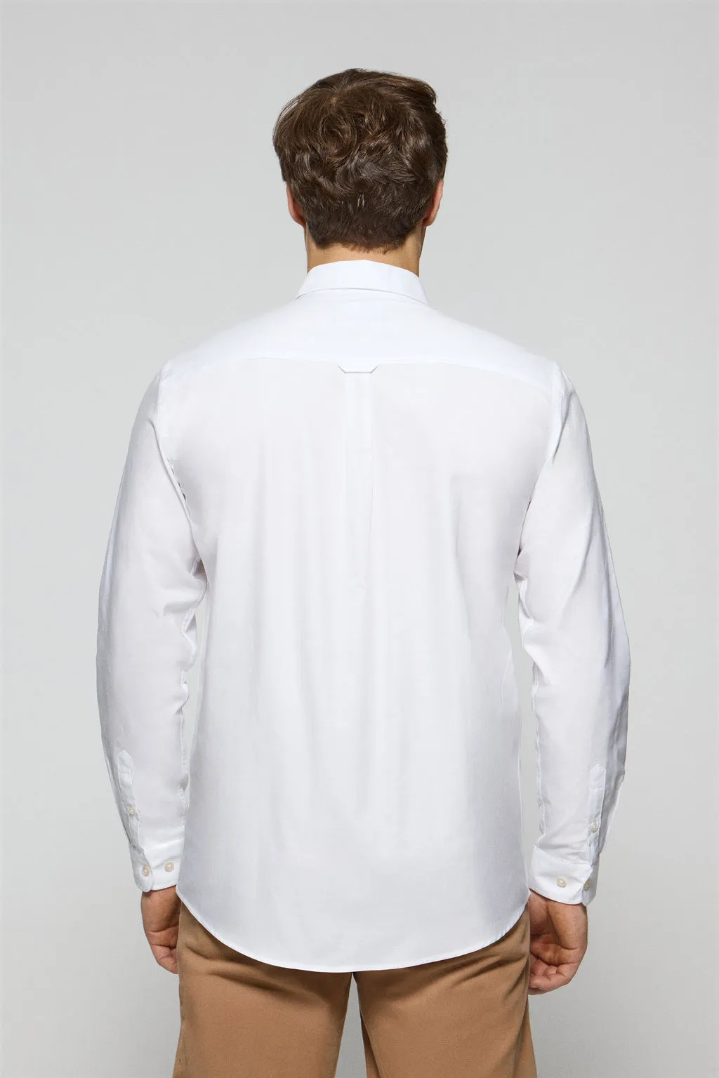 Camisa lisa oxford blanca con logo bordado Polo Club