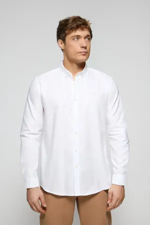 Camisa lisa oxford blanca con logo bordado Polo Club