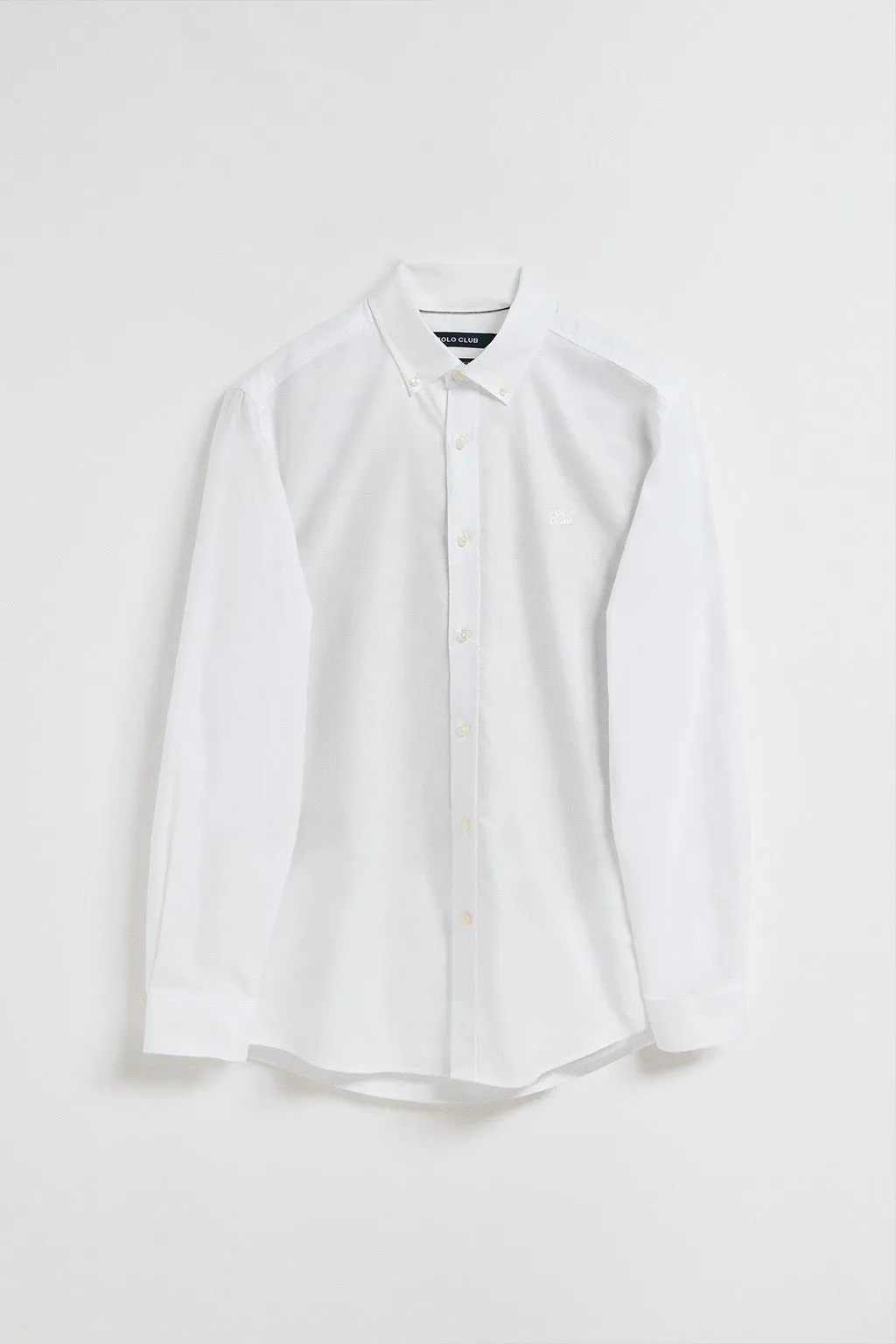 Camisa lisa oxford blanca con logo bordado Polo Club