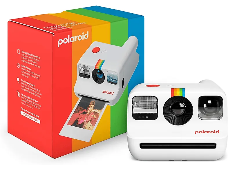 Cámara instantánea - Polaroid Go Generation 2, 47 × 46 mm, Max apertura f/9.0, Blanco