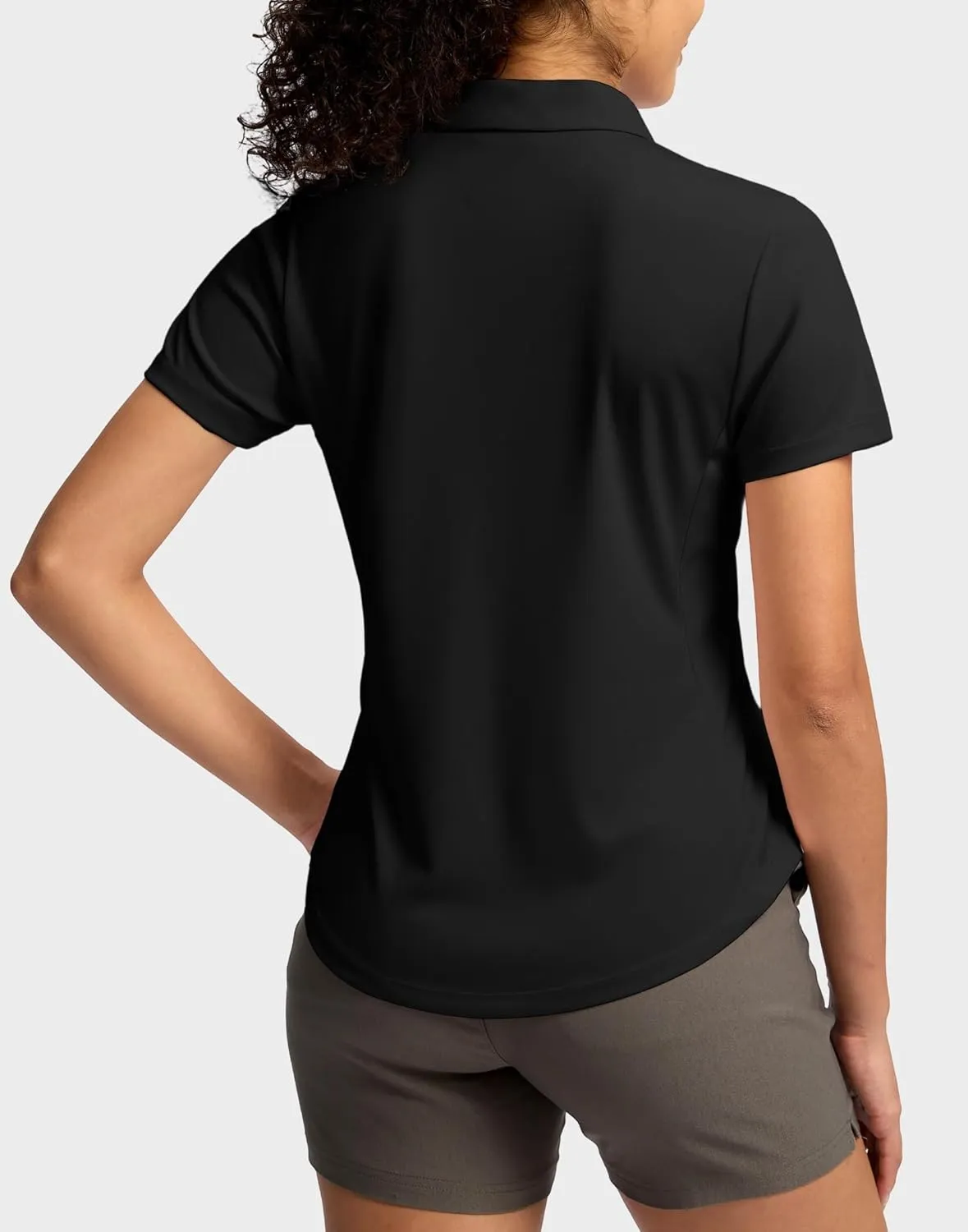 G Gradual Womens Golf Shirt Metal Zip Up Polo Short Sleeve Tennis Work Athletic Collared Top Quick Dry Lightweight