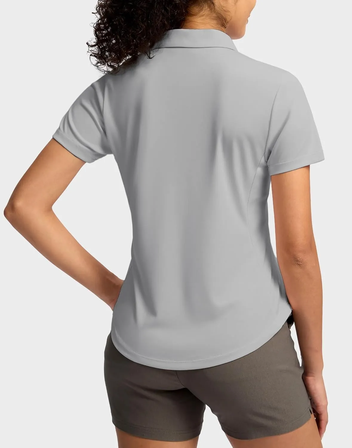 G Gradual Womens Golf Shirt Metal Zip Up Polo Short Sleeve Tennis Work Athletic Collared Top Quick Dry Lightweight