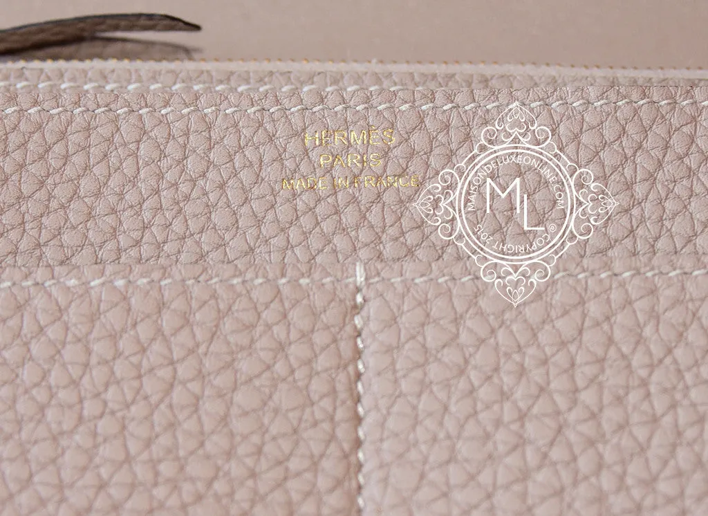Hermes Gris Tourterelle Dogon Duo Combined Long Wallet Clutch