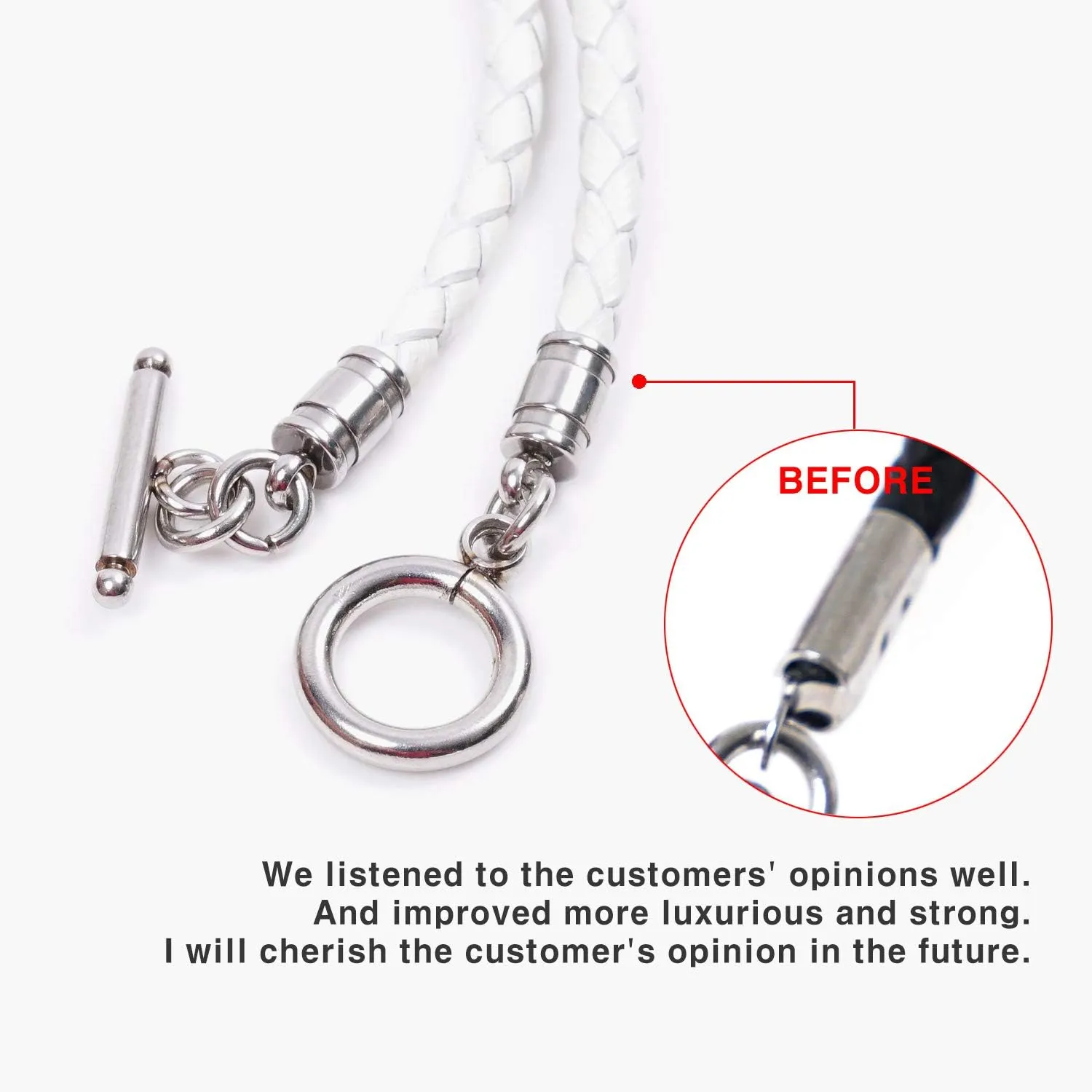 JBANS Handmade Genuine Leather Wrap Bracelet for Mens - Stainless Steel Hook Mens Leather Bracelets, Men's Jewelry, M/L 2 Size - FITS 6.5"- 7.3" Wrist Size