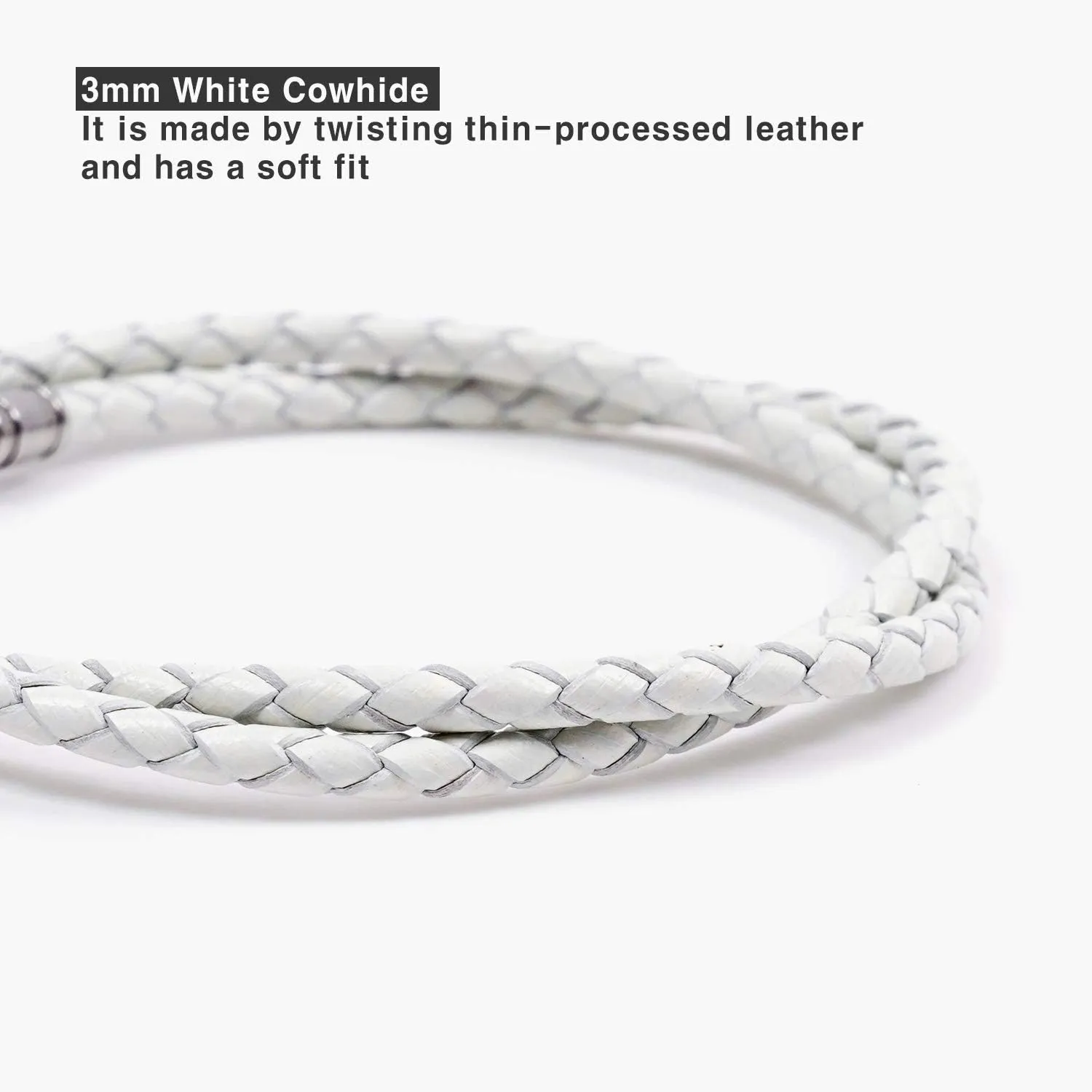 JBANS Handmade Genuine Leather Wrap Bracelet for Mens - Stainless Steel Hook Mens Leather Bracelets, Men's Jewelry, M/L 2 Size - FITS 6.5"- 7.3" Wrist Size