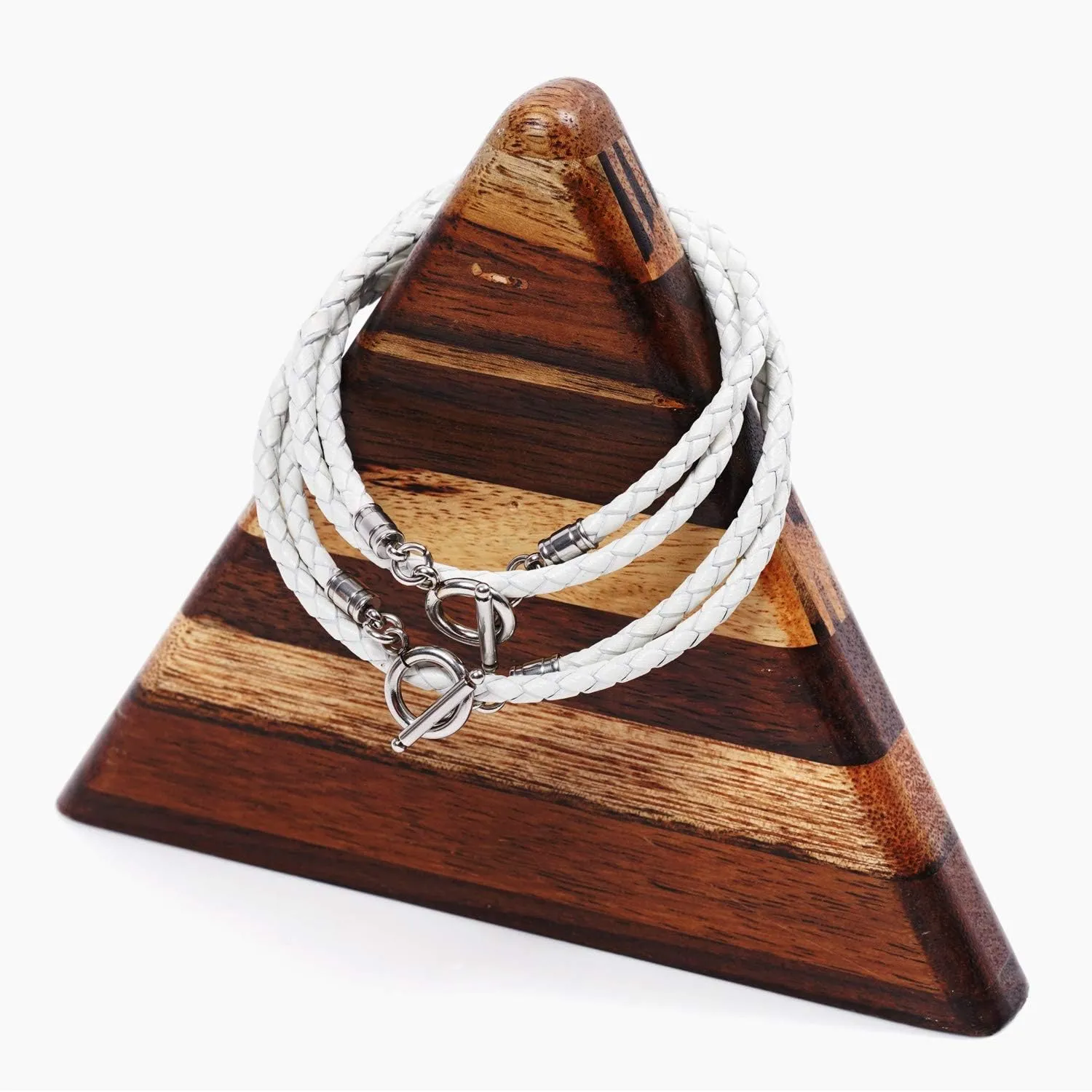 JBANS Handmade Genuine Leather Wrap Bracelet for Mens - Stainless Steel Hook Mens Leather Bracelets, Men's Jewelry, M/L 2 Size - FITS 6.5"- 7.3" Wrist Size