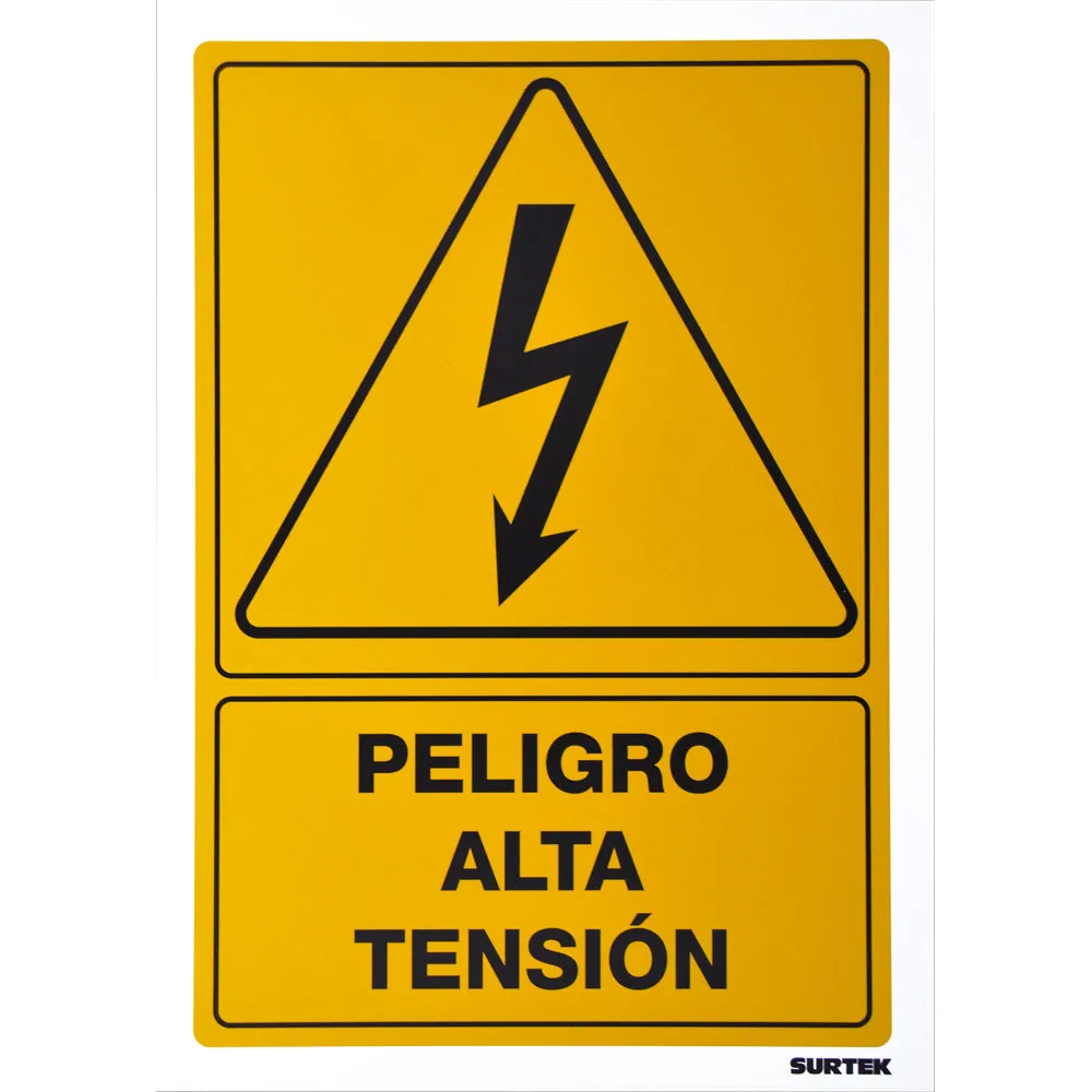 Letrero "Peligro Alta Tensión" Surtek