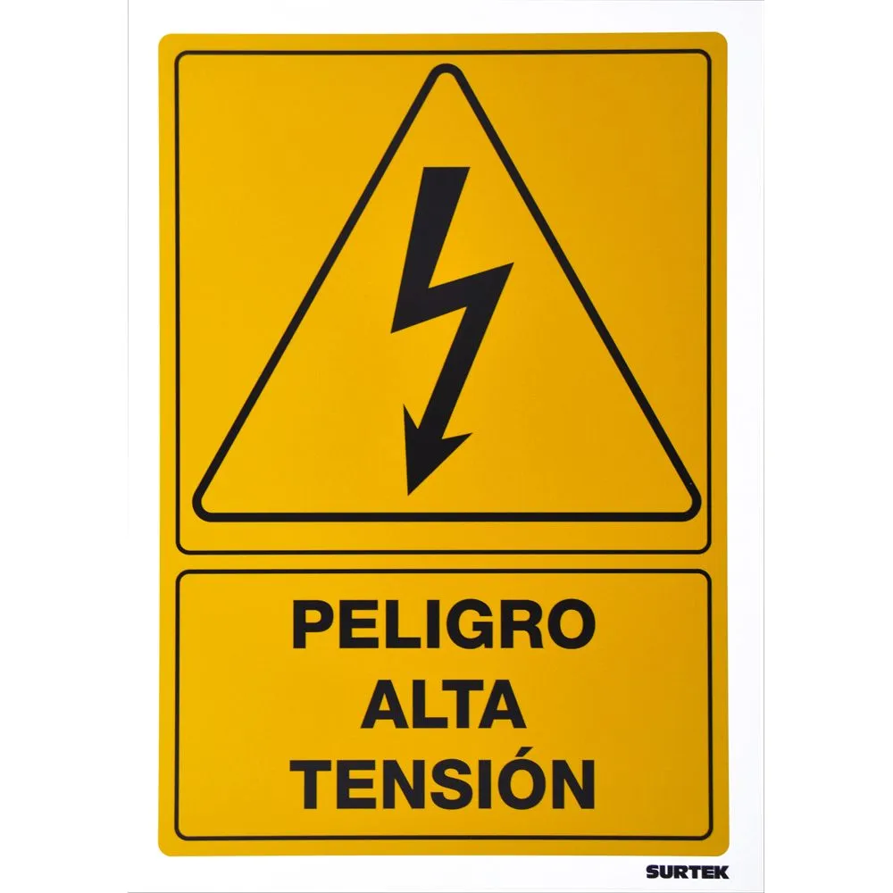 Letrero "Peligro Alta Tensión" Surtek