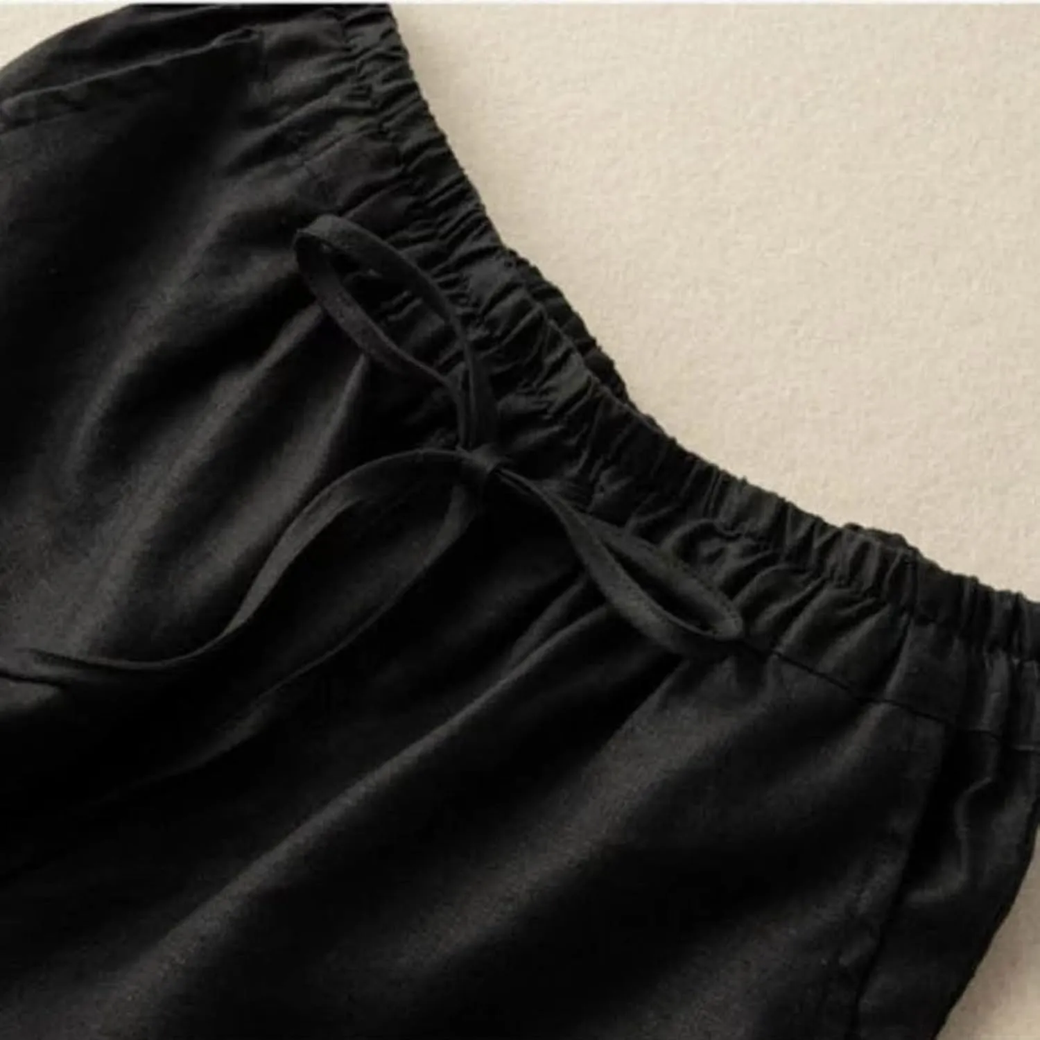 Linen Shorts for Women 2025 Summer Casual Lace Embroidery Shorts Comfy Elastic Waist Gauze Lounge Short with Pockets