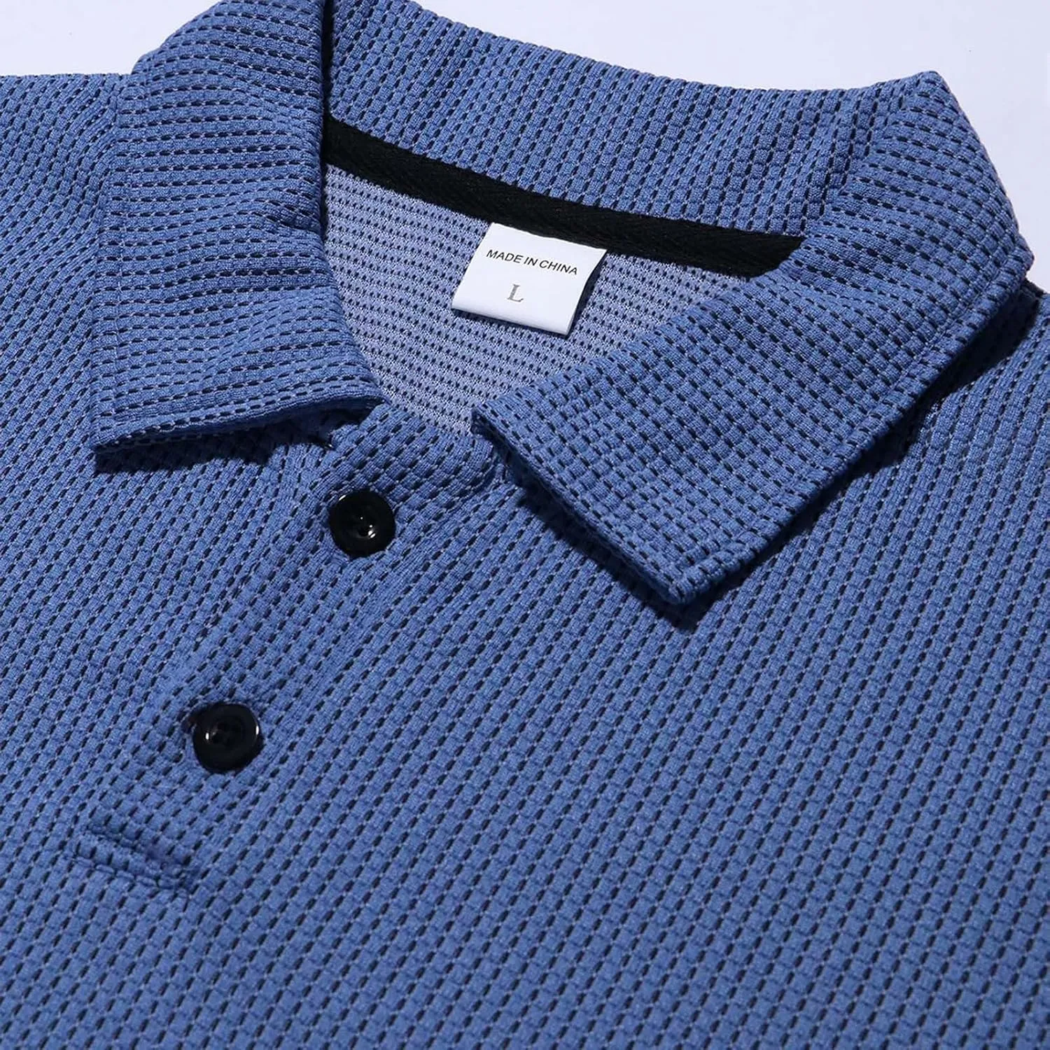 Mens Knitted Polo Shirts 2025 Summer Casual Textured Golf Polos Shirt V Neck Short Sleeve Performance Collared Shirts
