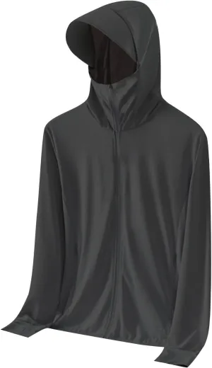 Men's UPF 50  Lightweight Jacket Full Zip Sun Protection Hoodie Long Sleeve Hiking Fishing Sun Shirts with Pockets