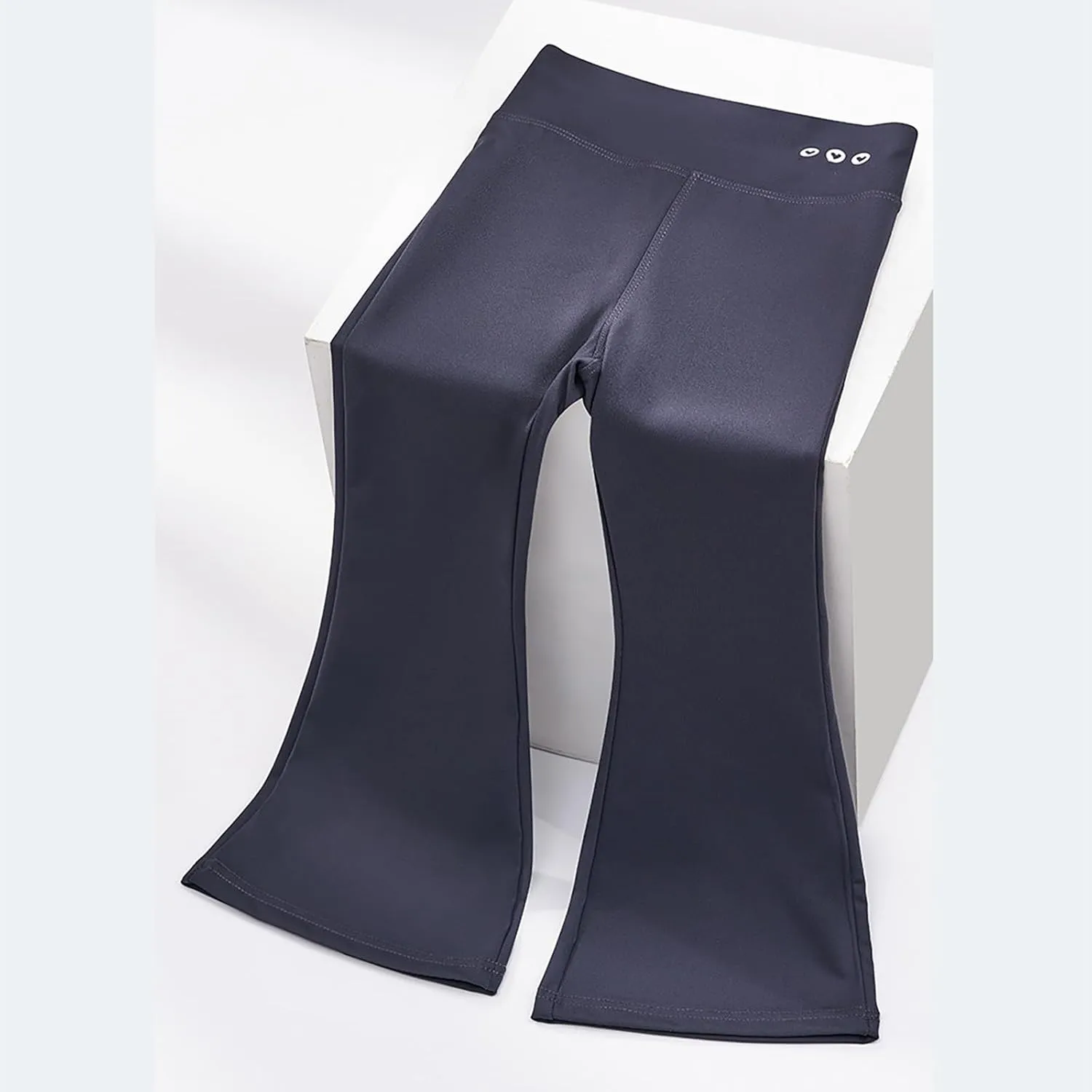 Moonker Teen Girls Baggy Bell-Bottom Pants Loose Wide Leg Elastic High Waist Flared Trousers Solid Comfy Big