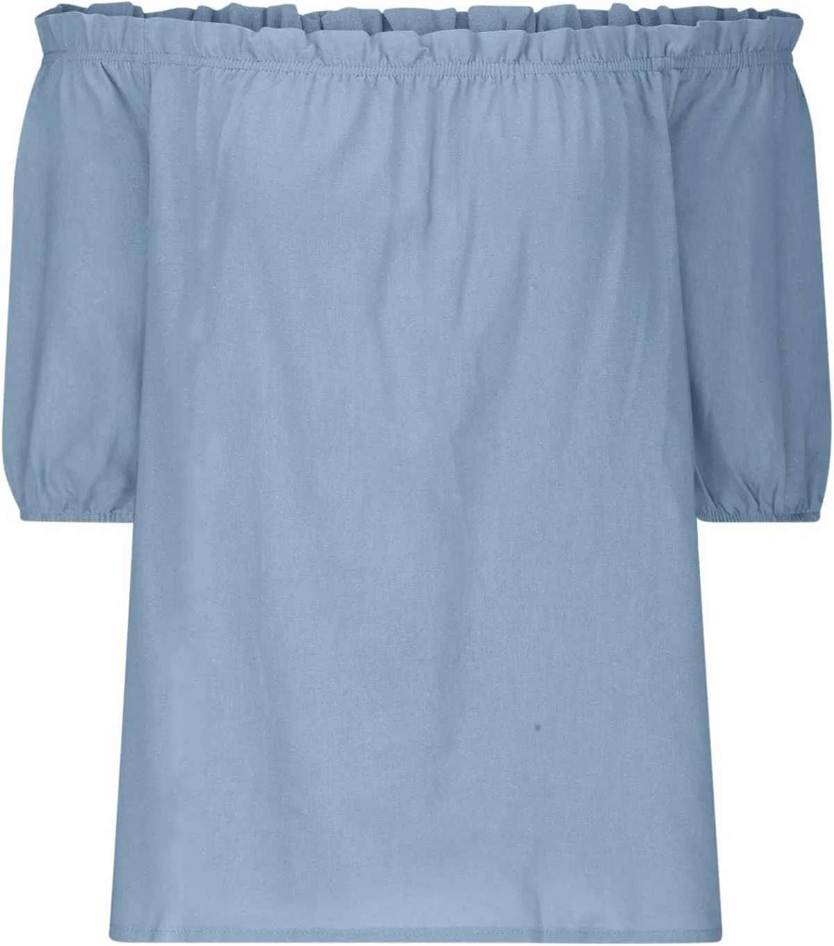 Off Shoulder Tops for Women Trendy Cotton Linen Oversized Tops Elastic Ruffle Trim Shirts Summer Loose Fit Blouse Top