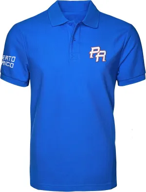 Puerto Rico PR Logo Embroidered Polo Shirt and PR Keychain