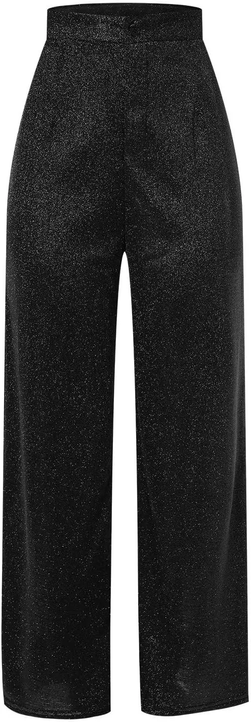 sdbrld Sparkle Pants Women,Womens Sequin Pants Shiny Glitter Bling Evening Party Pants Fashion Pencil Pants with Drawstring