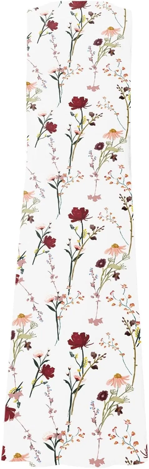 Summer Linen Dresses for Women 2025 Trendy Sleeveless Beach Vacation Travel Dress Casual Maxi Sun Dresses