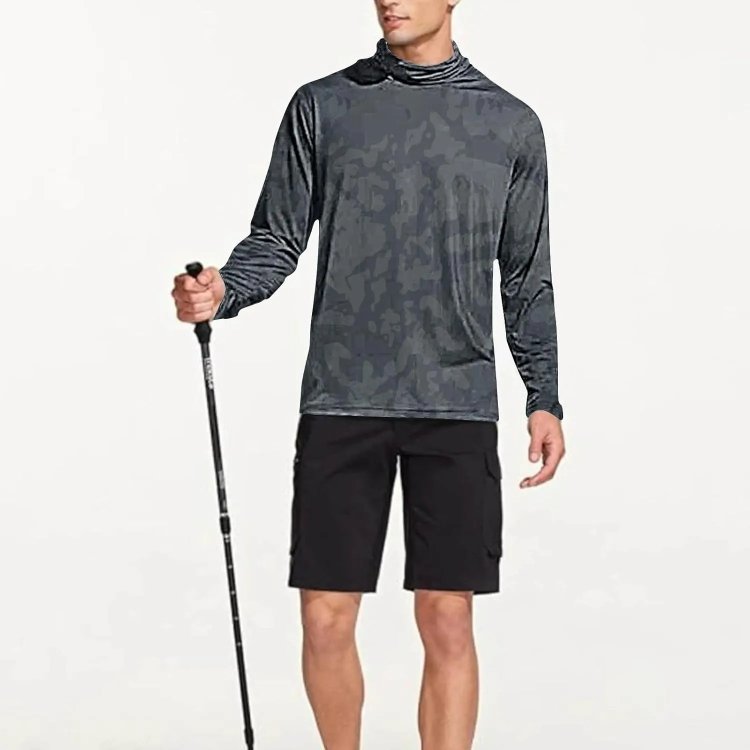Sun Protection Shirts for Men with Mask UPF 50  Fishing Blouses Lightweight Long Sleeve UV Rash Guard Cooling Hoodies