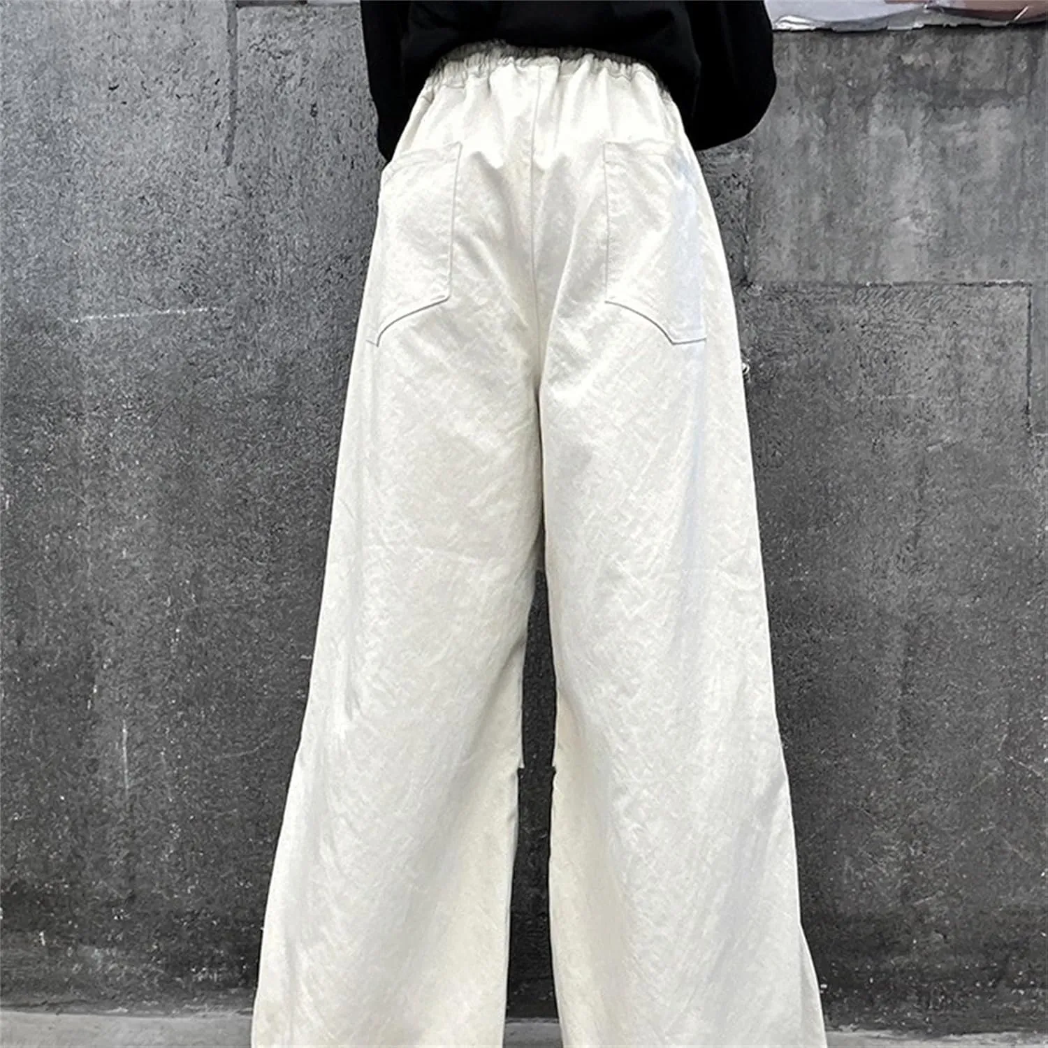 Teen Girls Baggy Palozzo Pants Loose Solid Wide Leg Straight Elastic Waist Detachable Trousers Relaxed Pants Pockets