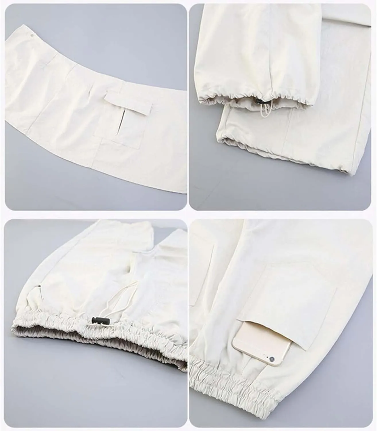 Teen Girls Baggy Palozzo Pants Loose Solid Wide Leg Straight Elastic Waist Detachable Trousers Relaxed Pants Pockets