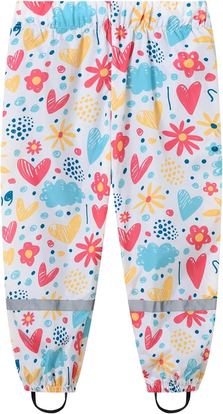 Toddler Baby Girls Baggy Sweatpants Loose Wide Leg Elastic Waist Windproof Trousers Rainbow Print Athletic Trendy Pants