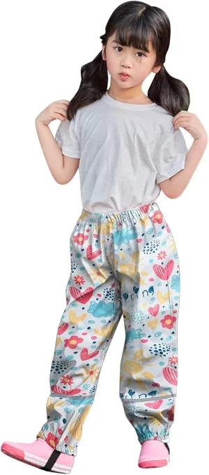 Toddler Baby Girls Baggy Sweatpants Loose Wide Leg Elastic Waist Windproof Trousers Rainbow Print Athletic Trendy Pants