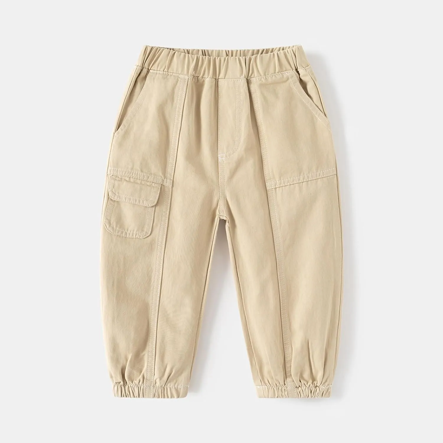 Toddler Boys Cuffs Cargo Pants Stretchy Baggy Wide Leg Elastic Waist Athletic Trousers Summer Daily Casual Pants