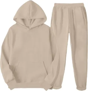 Women 2PCS Outfits Sports Tracksuits Long Sleeve Pullover Hoodies Sweatshirt and Sweatpants Fall Winter Suit