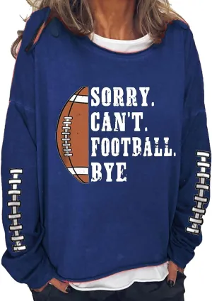 Women Funny Football Graphic Sweatshirt Long Sleeve Sweatshirt Top Sweatshirt for Women 2024 Thanksgiving