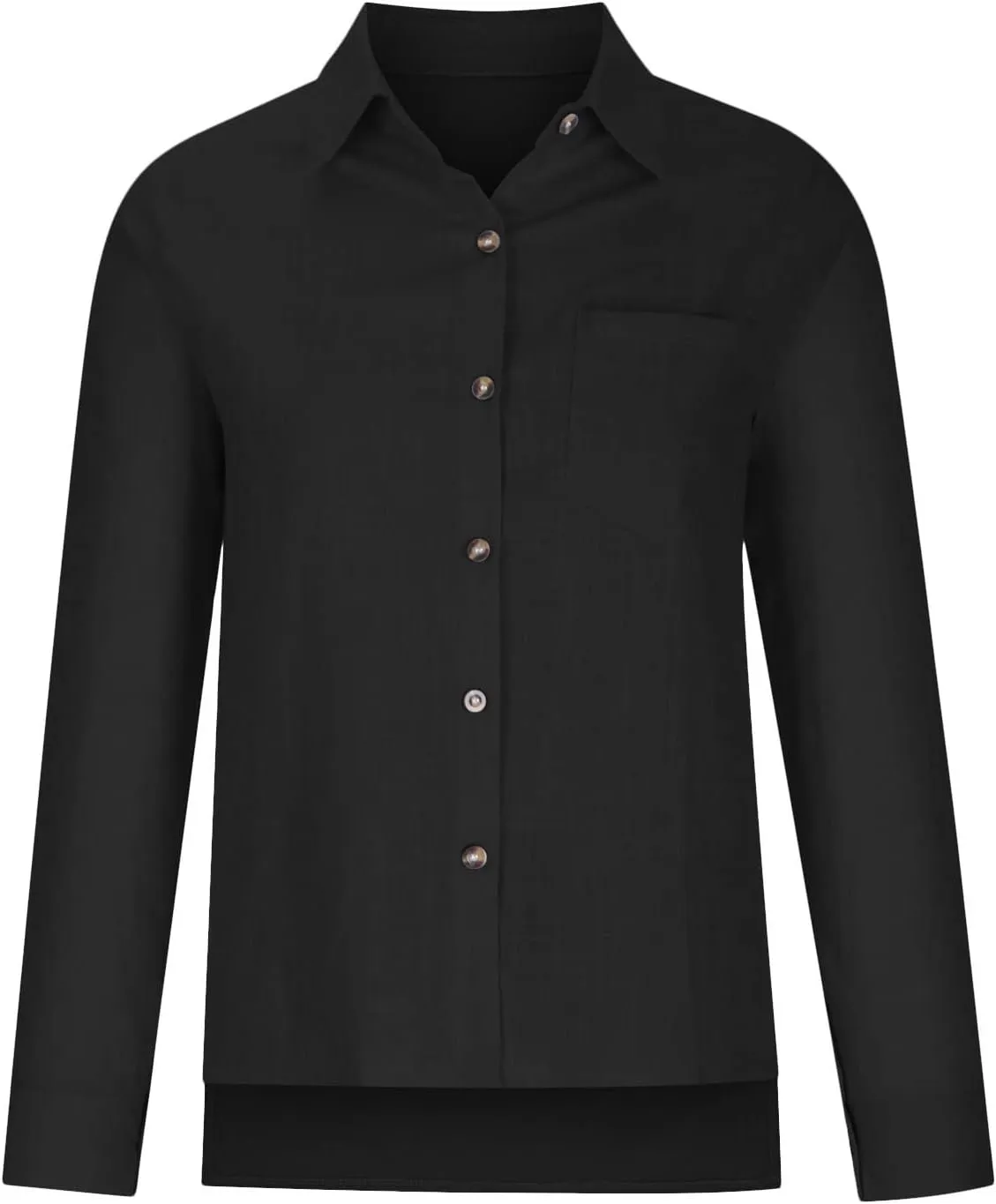 Womens Cotton Linen Button Down Shirts Long Sleeve Collared Gauze Tops Business Casual Blouses Loose Summer Tshirts